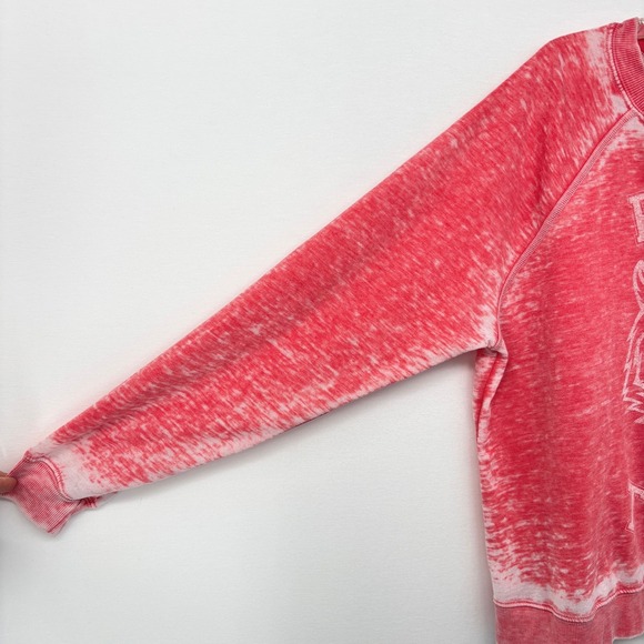 Recycled Karma Easy Tiger Graphic Sweatshirt Red Distressed Women M Vintage Wash - Picture 4 of 7